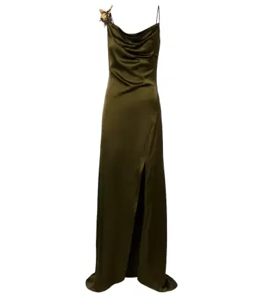BLUMARINE Appliqué satin gown | Thumbnail 1