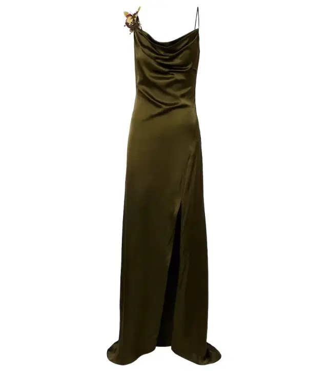 Blumarine Appliqué satin gown