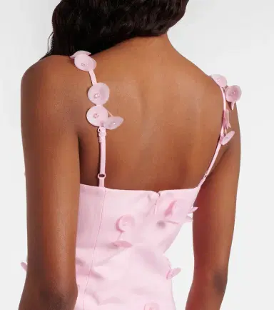 Simkhai Juliana floral-appliqué linen-blend cocktail dress | Thumbnail 5