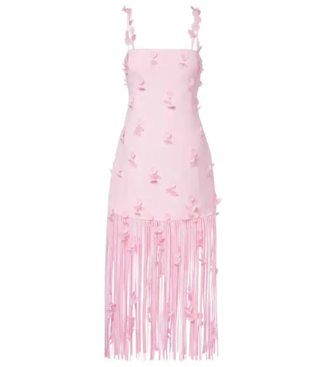 Simkhai Juliana floral-appliqué linen-blend cocktail dress