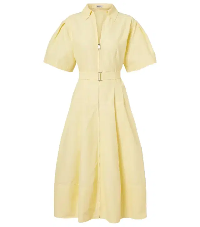 Belted cotton-blend shirt dress
