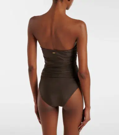 Simkhai Lorena appliqué ruched swimsuit | Thumbnail 4