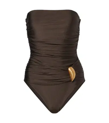 Simkhai Lorena appliqué ruched swimsuit | Thumbnail 1