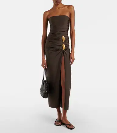Simkhai Eiana appliqué ruched midi skirt | Thumbnail 4
