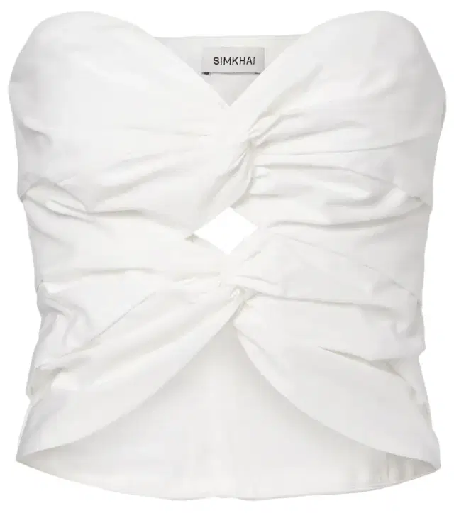 Simkhai Cornelia cutout ruched cotton-blend top