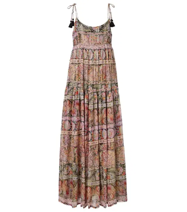 Rixo Kamilah floral lamé maxi dress