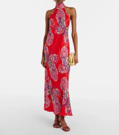 Rixo Maura printed halterneck maxi dress | Thumbnail 4