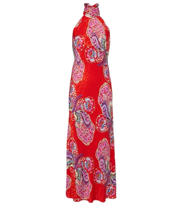 Rixo Maura printed halterneck maxi dress