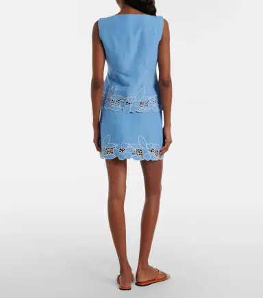 Rixo Nancye cutout linen-blend miniskirt | Thumbnail 2