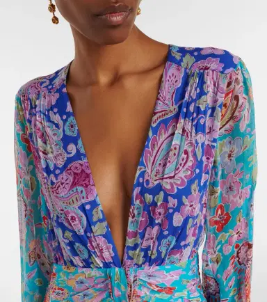 Rixo Meera floral gathered chiffon maxi dress | Thumbnail 4