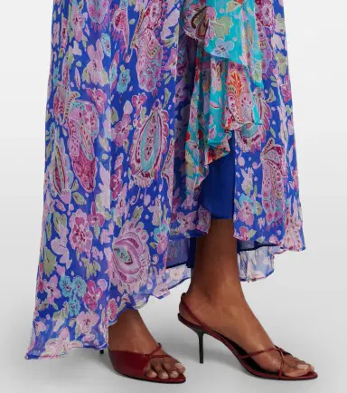 Rixo Meera floral gathered chiffon maxi dress | Thumbnail 6