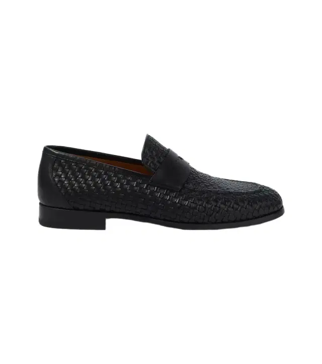 Heracio woven leather penny loafers