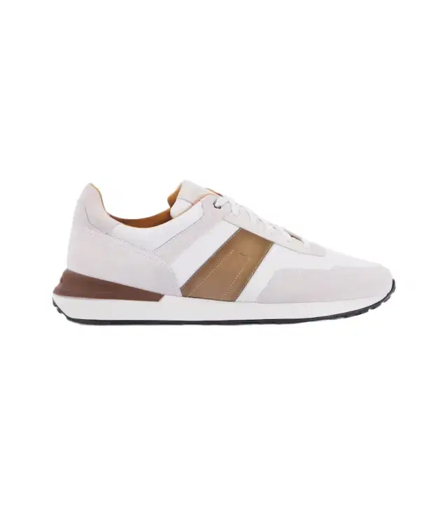 Magnanni Grafton leather-trimmed sneakers