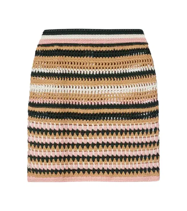 Crochet cotton miniskirt