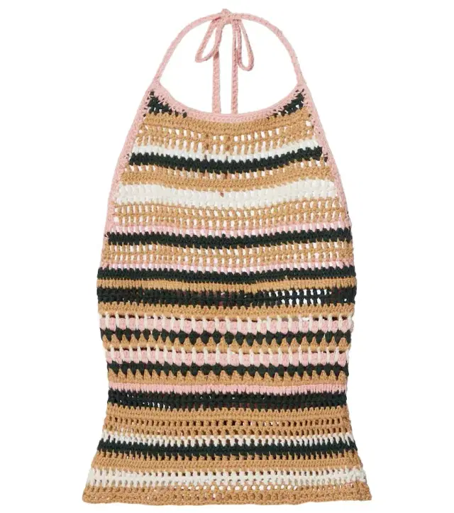 Crochet halterneck cotton top
