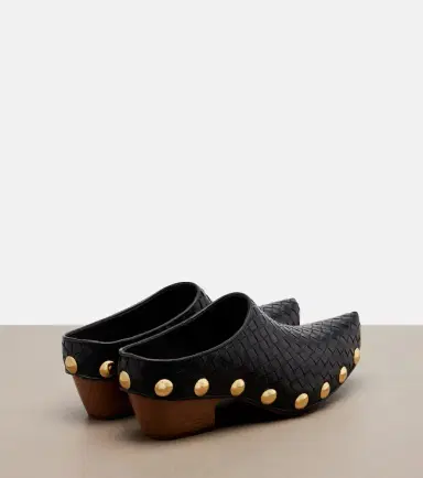 Bottega Veneta Gondola Intrecciato studded leather clogs | Thumbnail 2