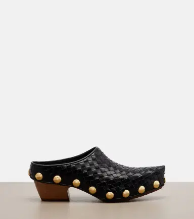 Bottega Veneta Gondola Intrecciato studded leather clogs | Thumbnail 4