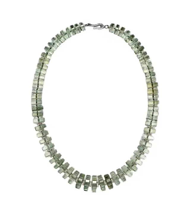 Ileana Makri Aura sterling silver beaded necklace with amethyst and diamonds