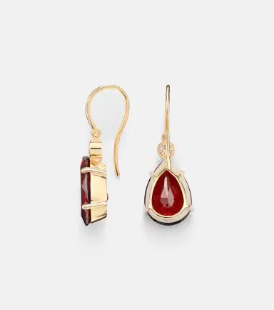 Ileana Makri 14kt gold earrings with garnets and diamonds | Thumbnail 2 Ileana Makri 14kt gold earrings with garnets and diamonds | Thumbnail 2