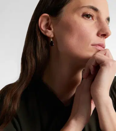 Ileana Makri 14kt gold earrings with garnets and diamonds | Thumbnail 4 Ileana Makri 14kt gold earrings with garnets and diamonds | Thumbnail 4