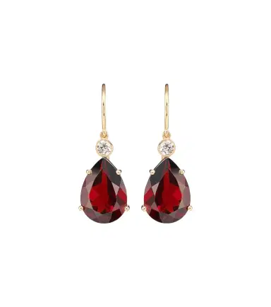 Ileana Makri 14kt gold earrings with garnets and diamonds | Thumbnail 1 Ileana Makri 14kt gold earrings with garnets and diamonds | Thumbnail 1