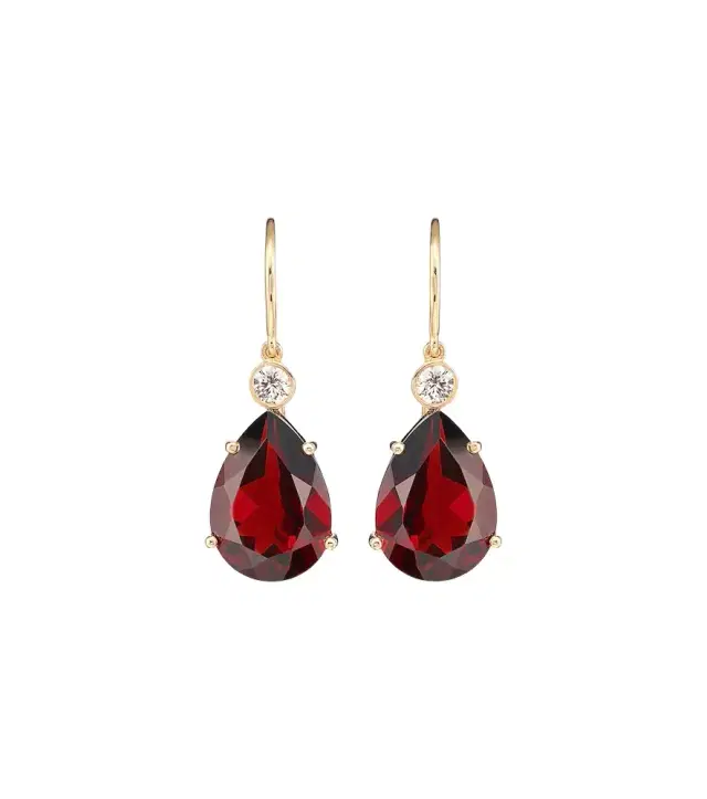 Ileana Makri 14kt gold earrings with garnets and diamonds