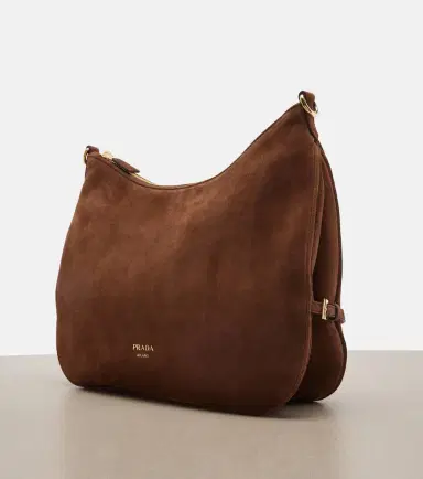 Prada Aimée Large suede shoulder bag | Thumbnail 3 Prada Aimée Large suede shoulder bag | Thumbnail 3
