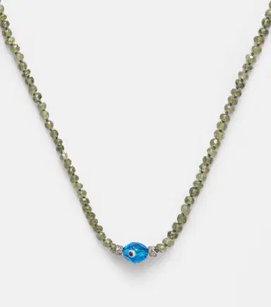 Ileana Makri 9kt white gold and sterling silver beaded necklace with garnets and diamonds | Thumbnail 3