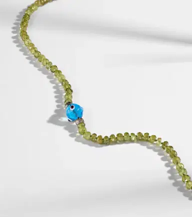Ileana Makri 9kt white gold and sterling silver beaded necklace with garnets and diamonds | Thumbnail 6