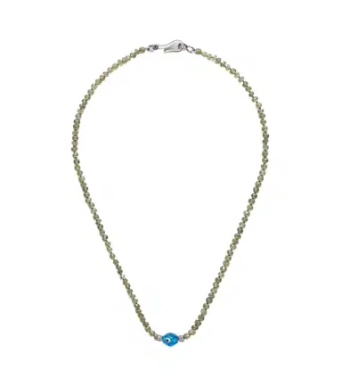Ileana Makri 9kt white gold and sterling silver beaded necklace with garnets and diamonds | Thumbnail 1