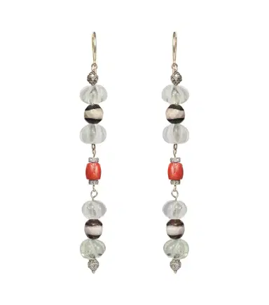 Ileana Makri 9kt gold and sterling silver earrings with gemstones | Thumbnail 1 Ileana Makri 9kt gold and sterling silver earrings with gemstones | Thumbnail 1