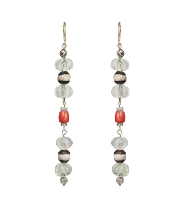 Ileana Makri 9kt gold and sterling silver earrings with gemstones