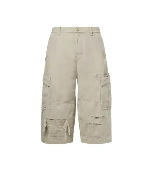 Cropped cotton cargo pants