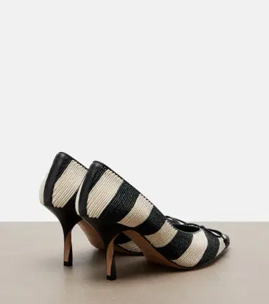 Jacquemus Tourni striped raffia-effect pumps | Thumbnail 2