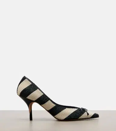 Jacquemus Tourni striped raffia-effect pumps | Thumbnail 3