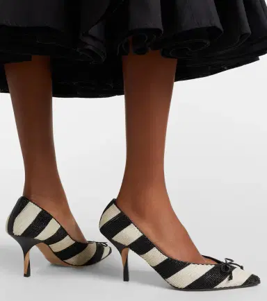 Jacquemus Tourni striped raffia-effect pumps | Thumbnail 5