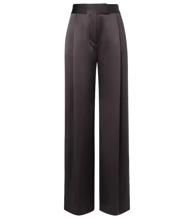Silk satin wide-leg pants