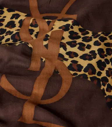 Saint Laurent Cassandre printed wool twill scarf | Thumbnail 3