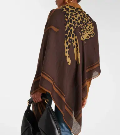 Saint Laurent Cassandre printed wool twill scarf | Thumbnail 4