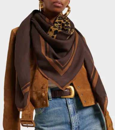 Saint Laurent Cassandre printed wool twill scarf | Thumbnail 5