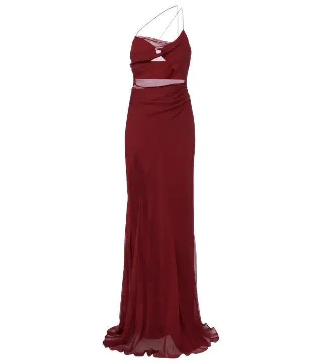 Sheer silk chiffon gown
