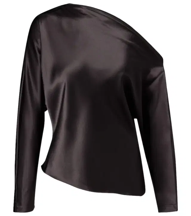 One-shoulder silk satin top