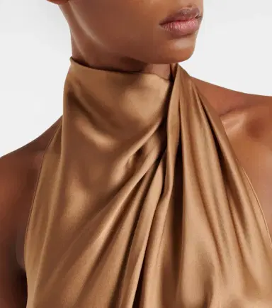 The Sei Halterneck silk satin gown | Thumbnail 4