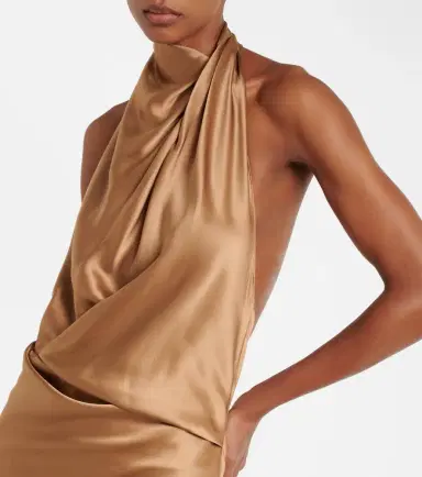 The Sei Halterneck silk satin gown | Thumbnail 5