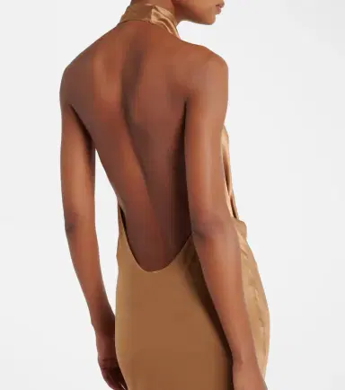 The Sei Halterneck silk satin gown | Thumbnail 6
