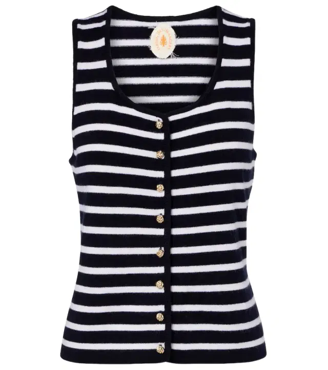 Jardin des Orangers Striped cashmere sweater vest