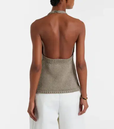 RÓHE Róhe Knitted halterneck cotton top | Thumbnail 4