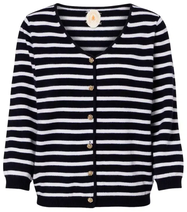 Striped cashmere cardigan