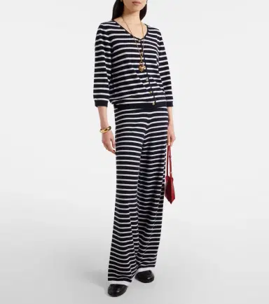 Jardin des Orangers Striped cashmere wide-leg pants | Thumbnail 3