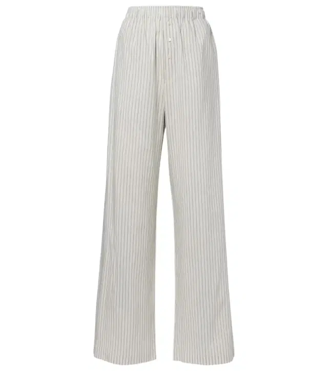 Róhe Striped silk and cotton wide-leg pants